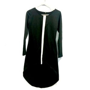 Long white striped black dress